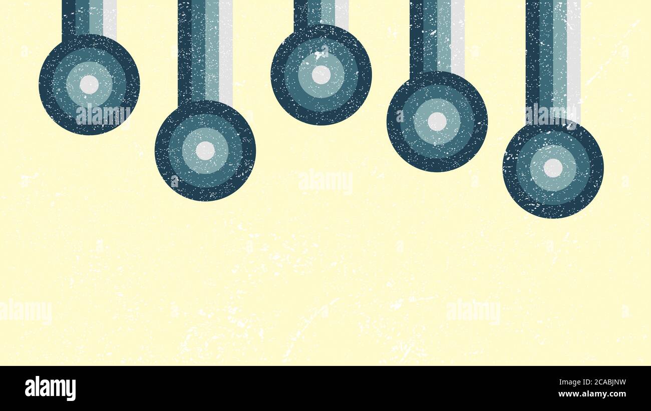 abstract blue circle vintage retro background vector template Stock Vector
