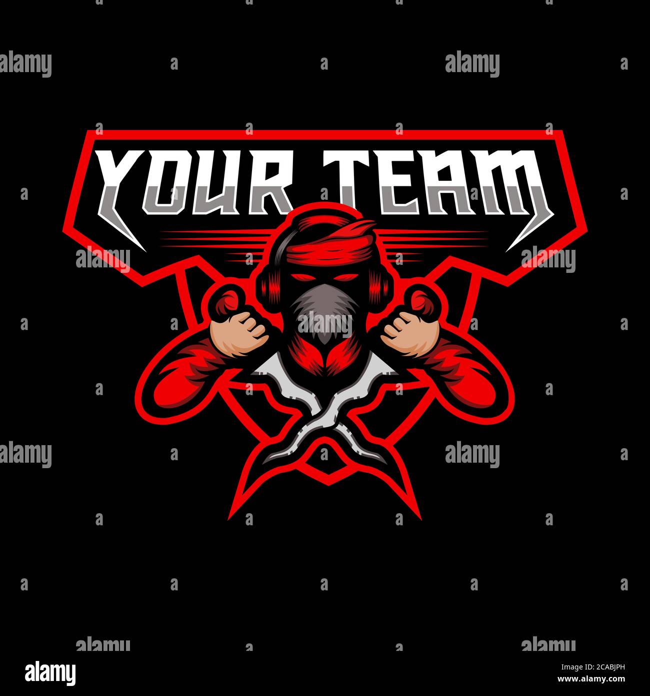 kris esport mascot game team amazing design for your company or brand Stock Vector