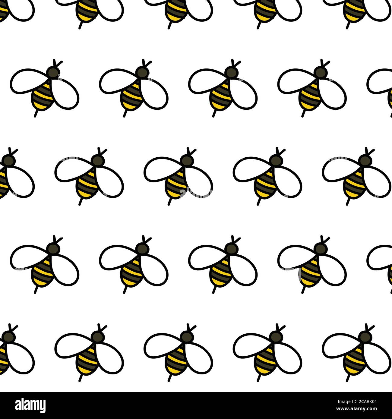 bee seamless doodle pattern, vector illustration Stock Vector Image ...