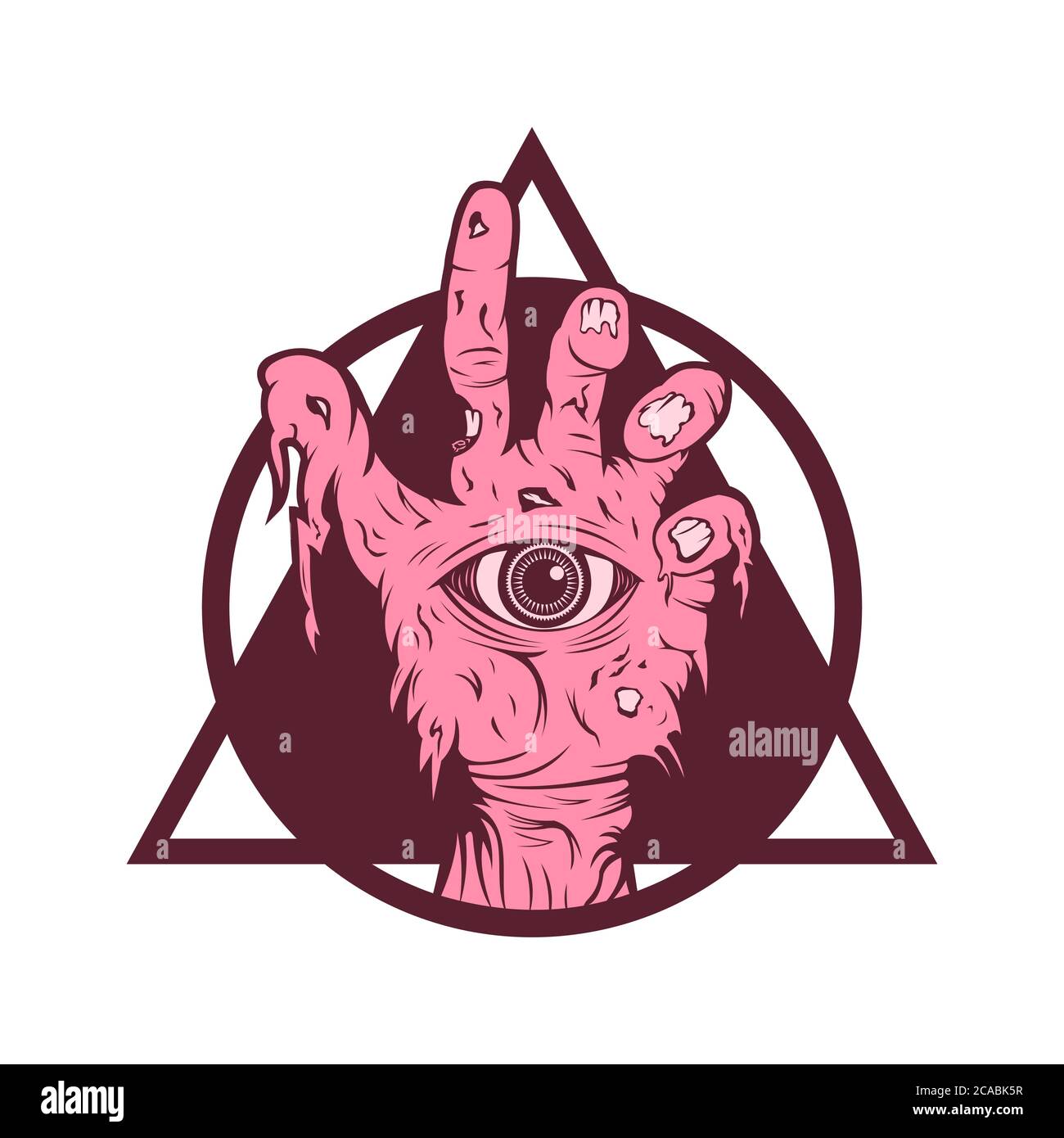 Zombie hand pink vector illustration amazing design for your company or brand Stock Vector