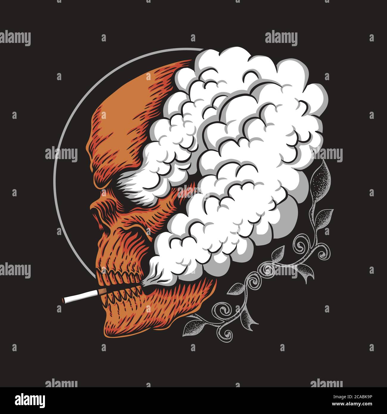 skull smoke vector illustration for your company or brand Stock Vector ...