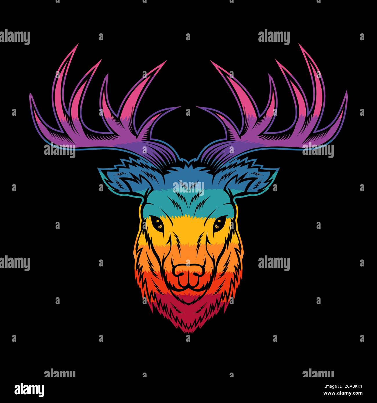 deer head colorful vector illustration for your company or brand Stock Vector