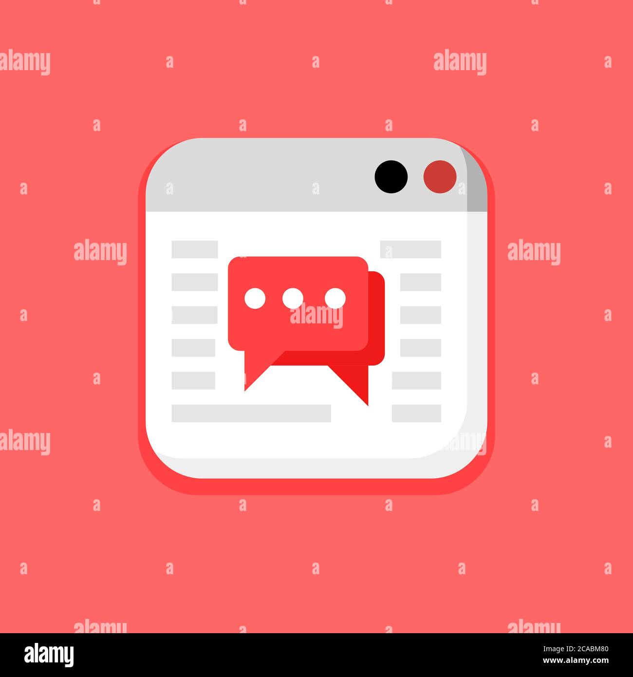 Chat, Chatting, Speech, Conversation window in red icon Stock Vector