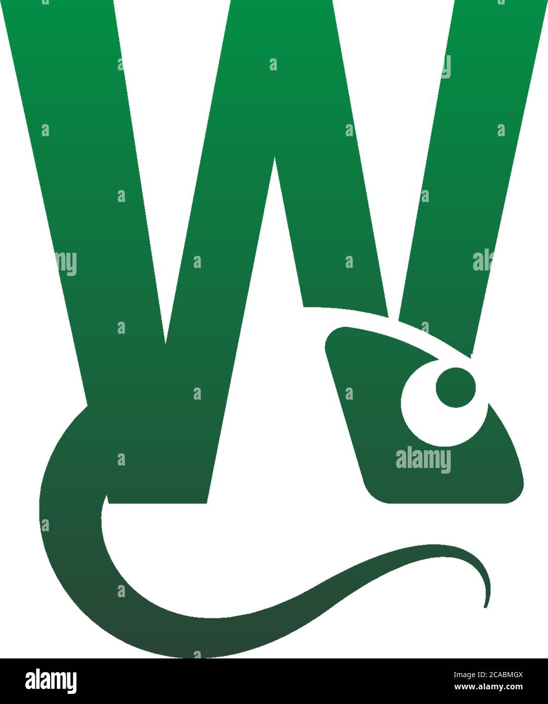 Chameleon font, letter design concept illustration Stock Vector