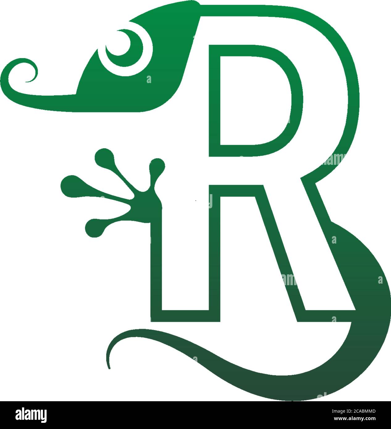 Chameleon font, letter design concept illustration Stock Vector
