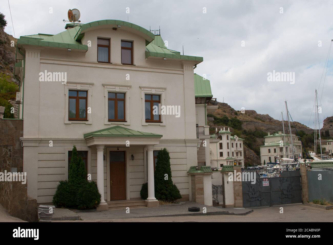 Balaklava Bay embankment. Republic of Crimea Stock Photo