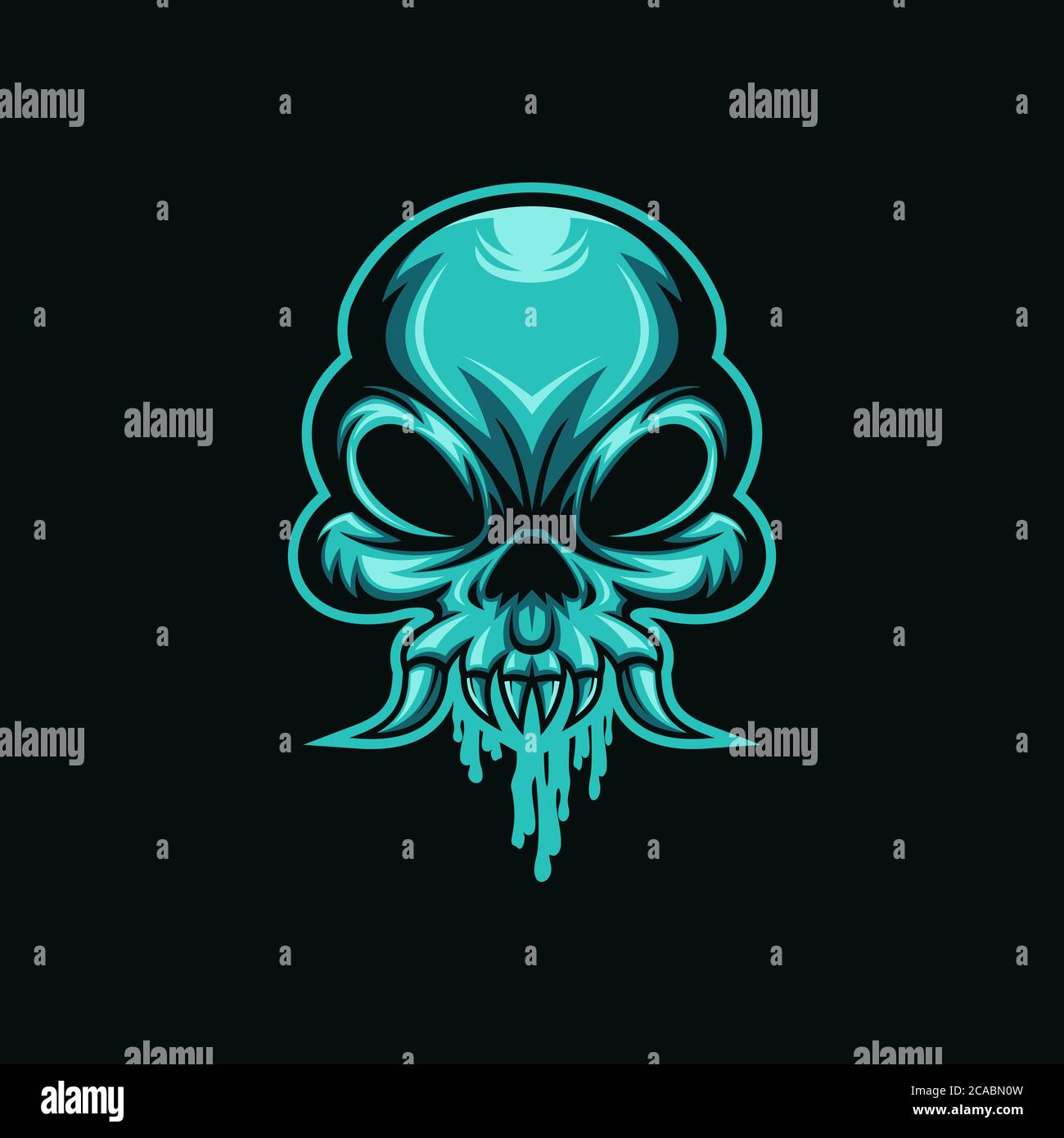 skull head mucus vector illustration amazing design for your company or brand Stock Vector