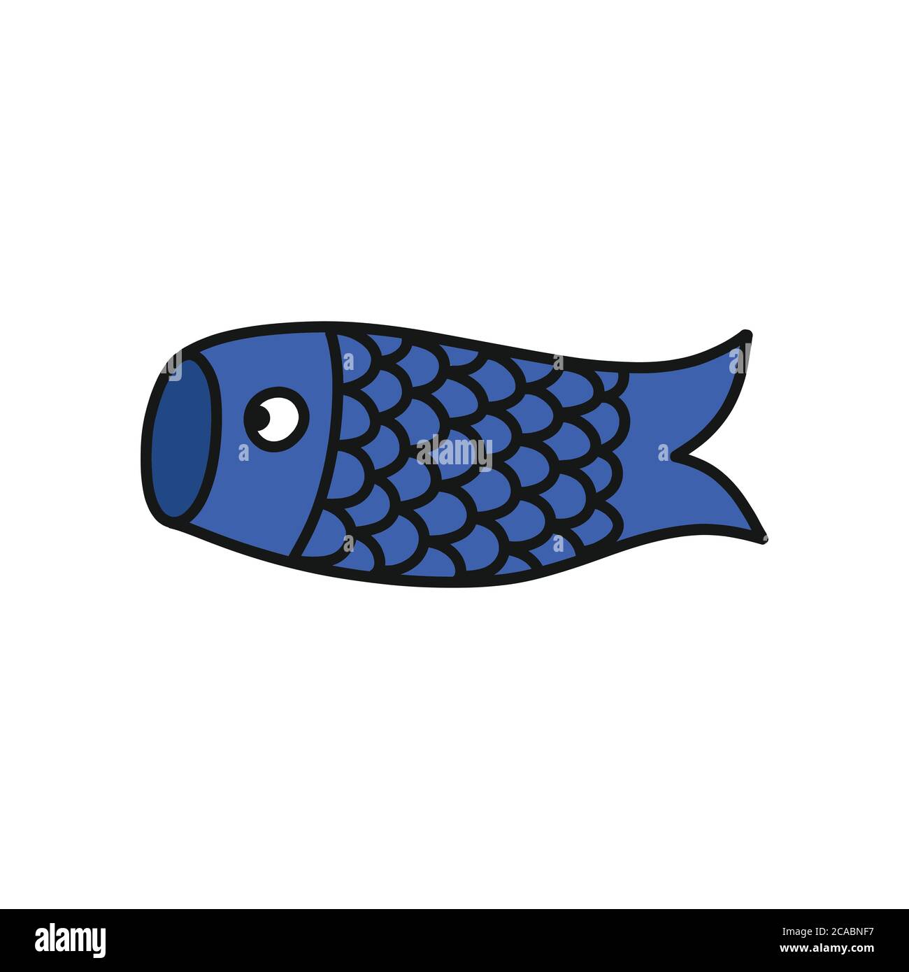 koinobori doodle icon, vector color illustration Stock Vector