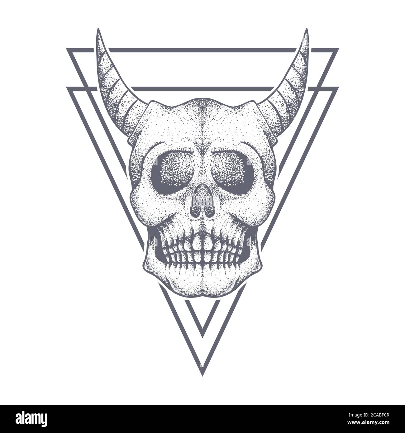 devil skull triangle bage vector illustration for your company or brand ...