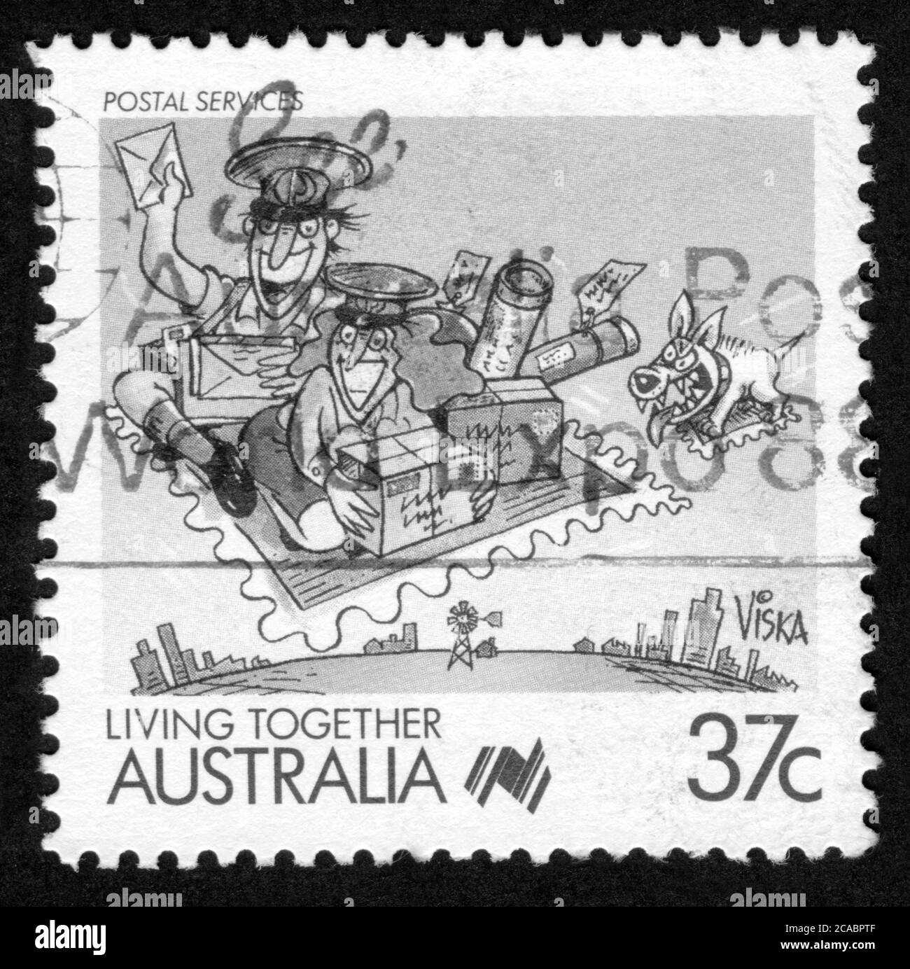 Stamp print in Australia,Postal services Stock Photo Alamy