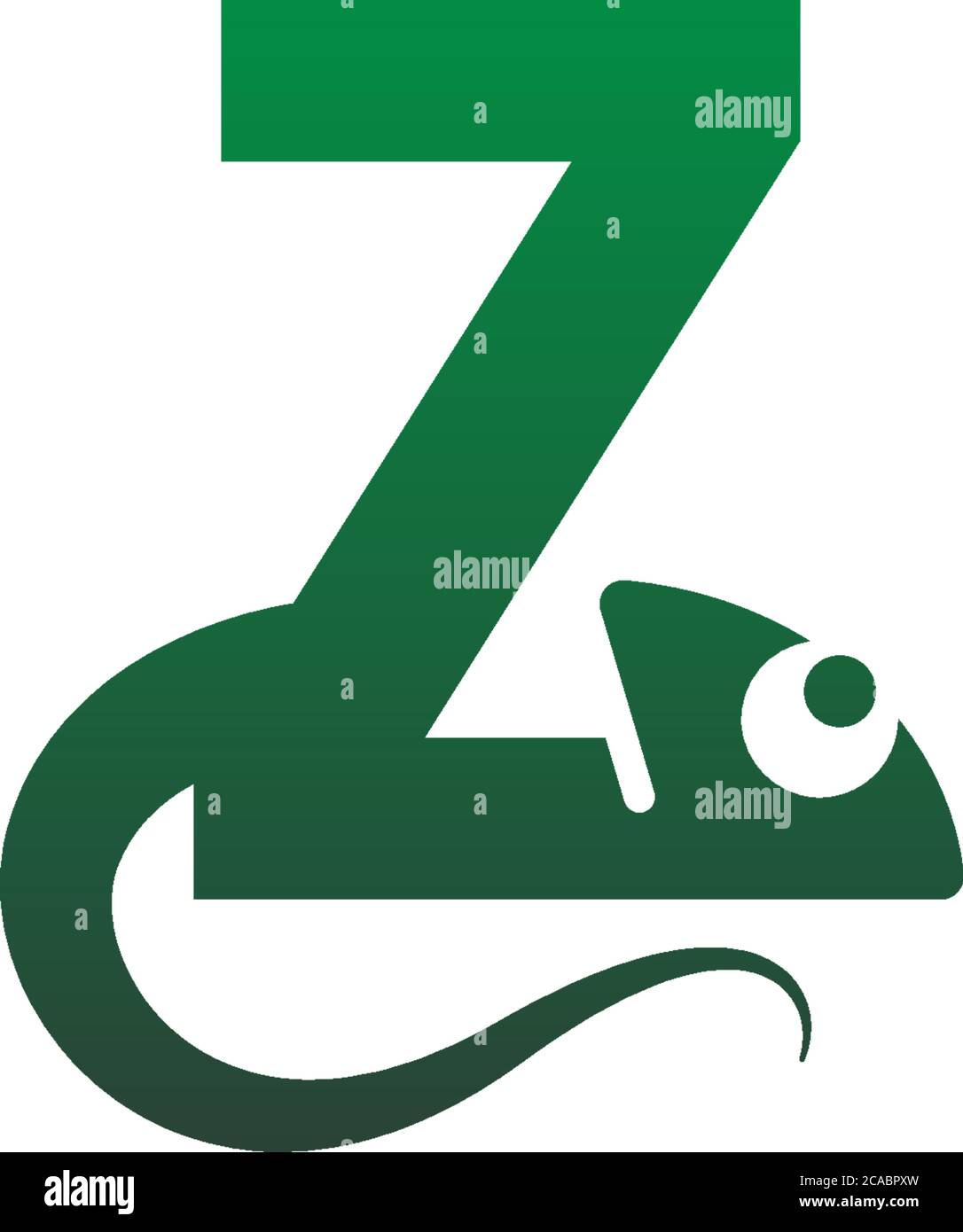 Chameleon font, letter design concept illustration Stock Vector