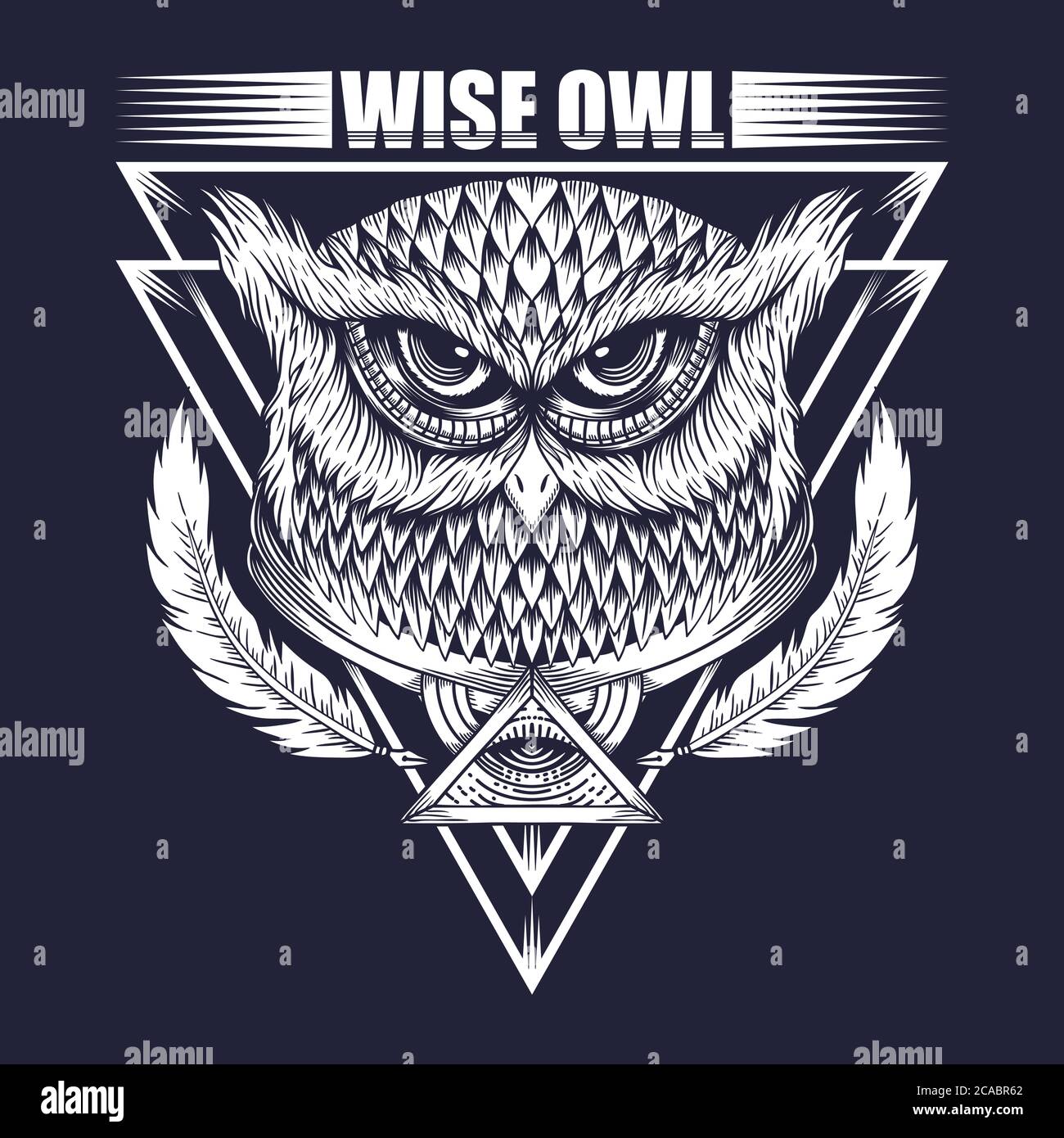 Wise Owl vector illustration for your company or brand Stock Vector