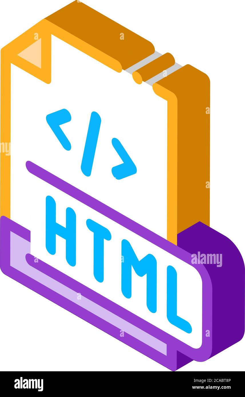front end html code isometric icon vector illustration Stock Vector ...