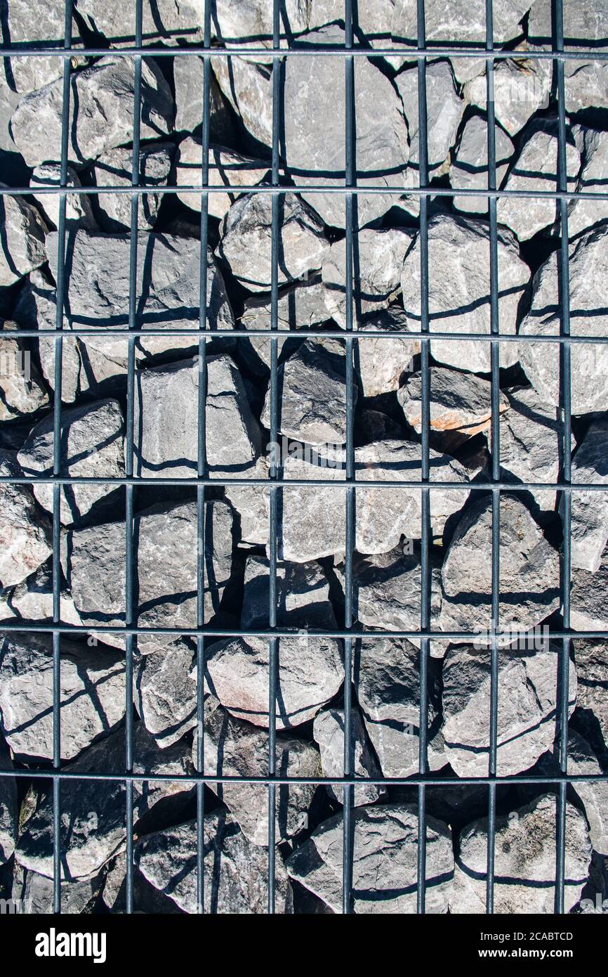 Stone landscaping with grid Stock Photo - Alamy