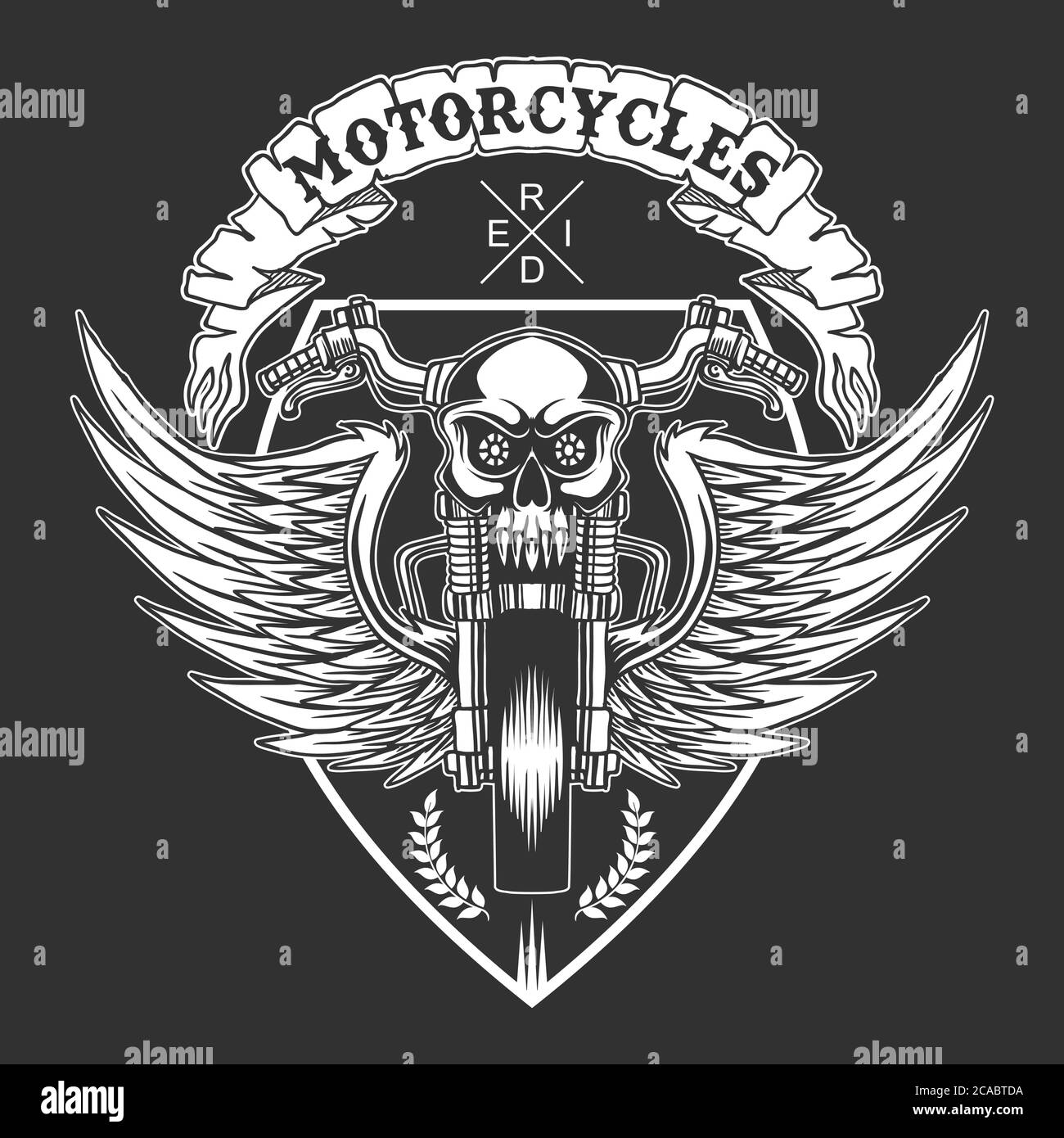 custom motorcycles badge vector illustration for your company or brand Stock Vector