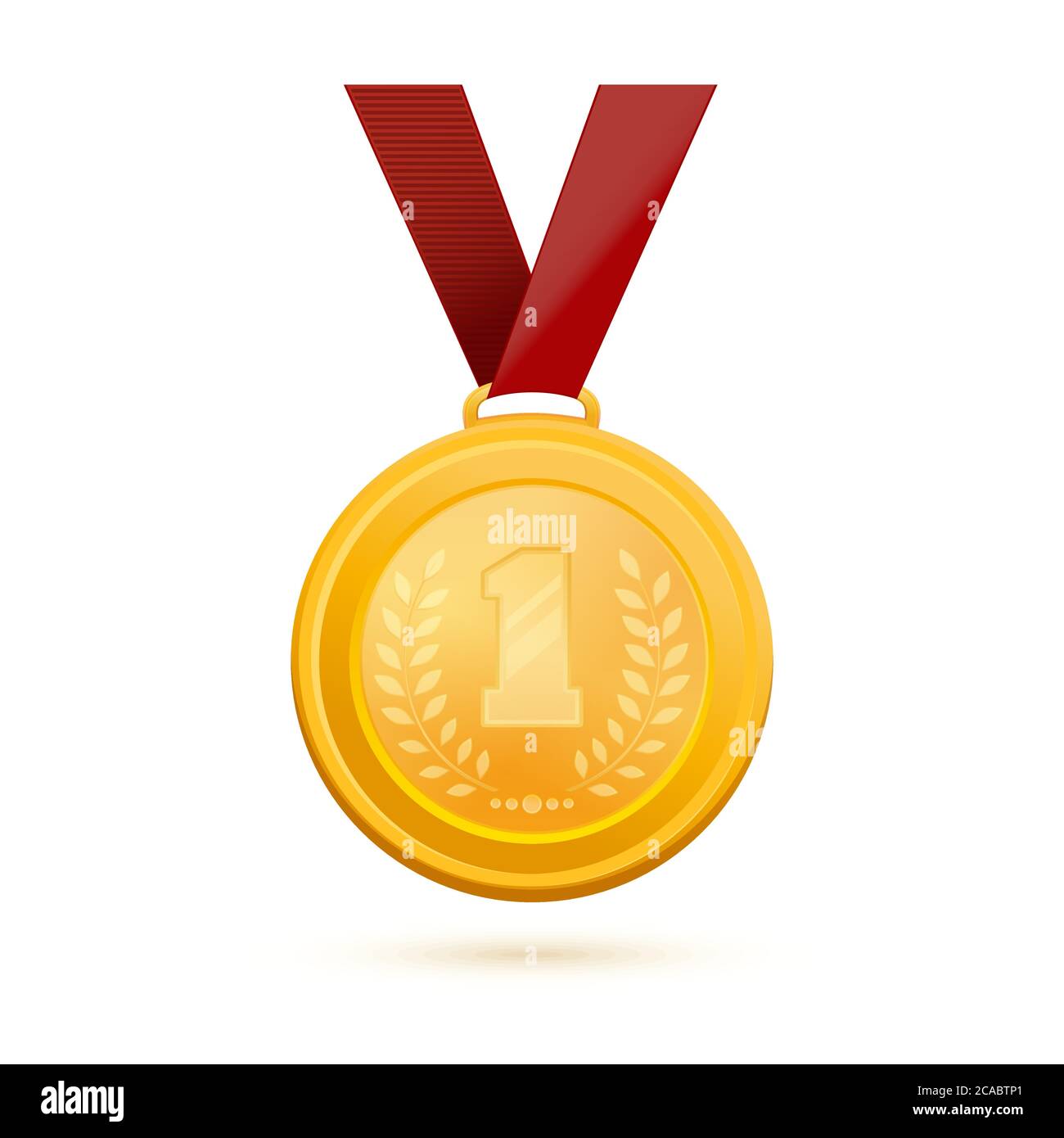 Gold 1st Place Medal Vector Metal Realistic Badge With