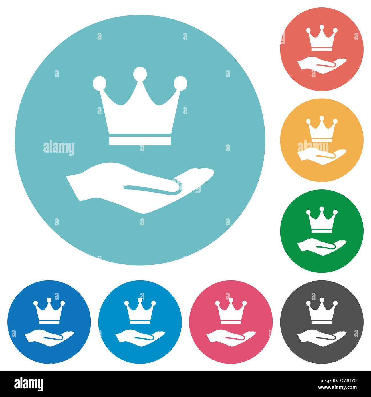 Premium services flat white icons on round color backgrounds Stock ...