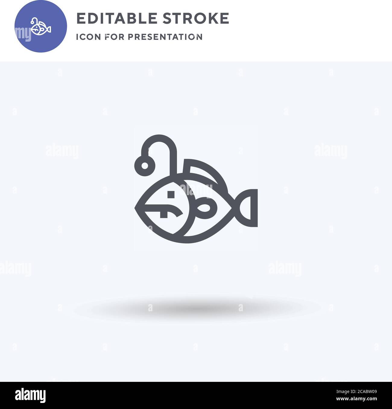Anglefish icon vector, filled flat sign, solid pictogram isolated on ...