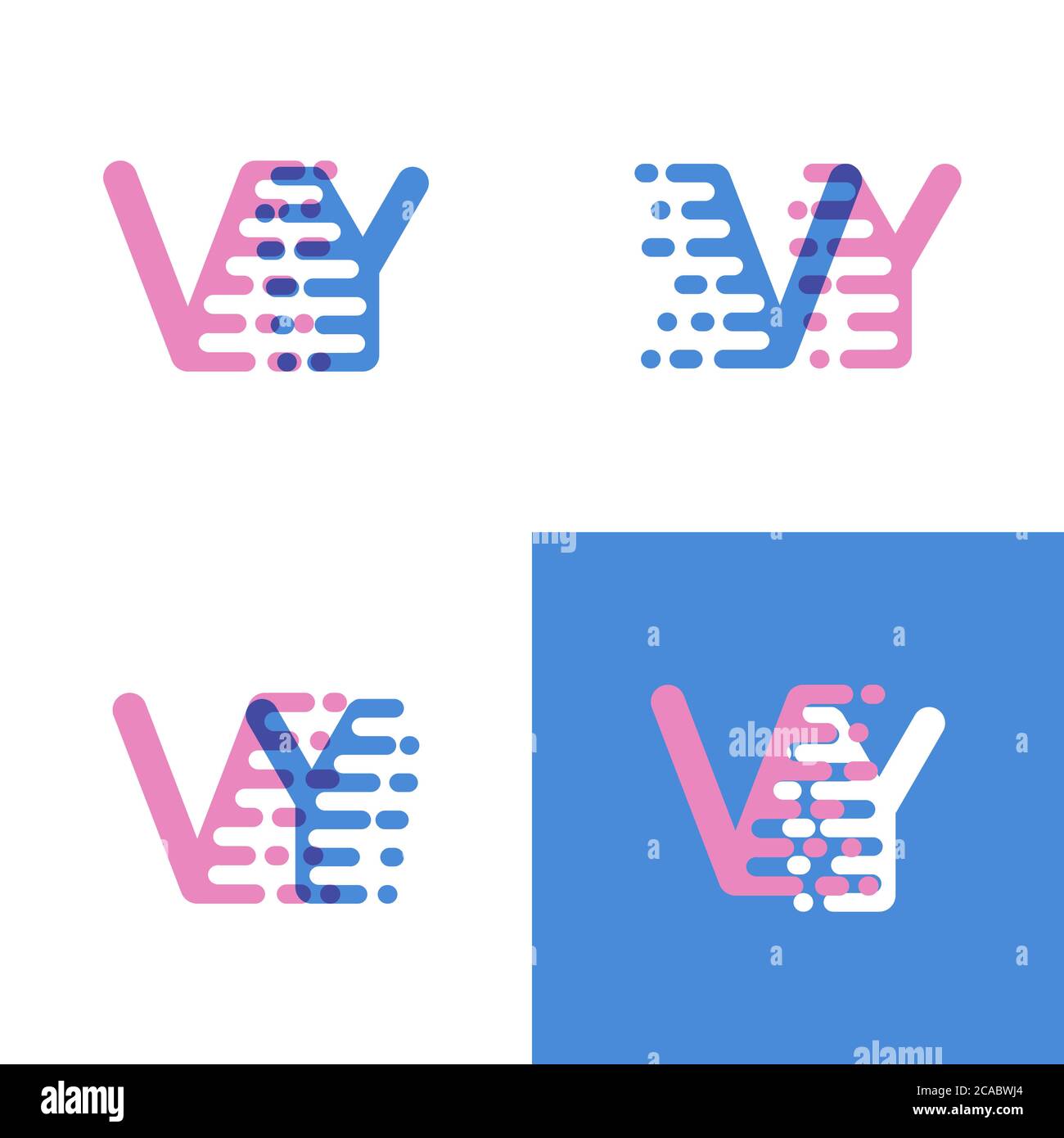 VY letters logo with accent speed soft pink and soft blue Stock Vector ...