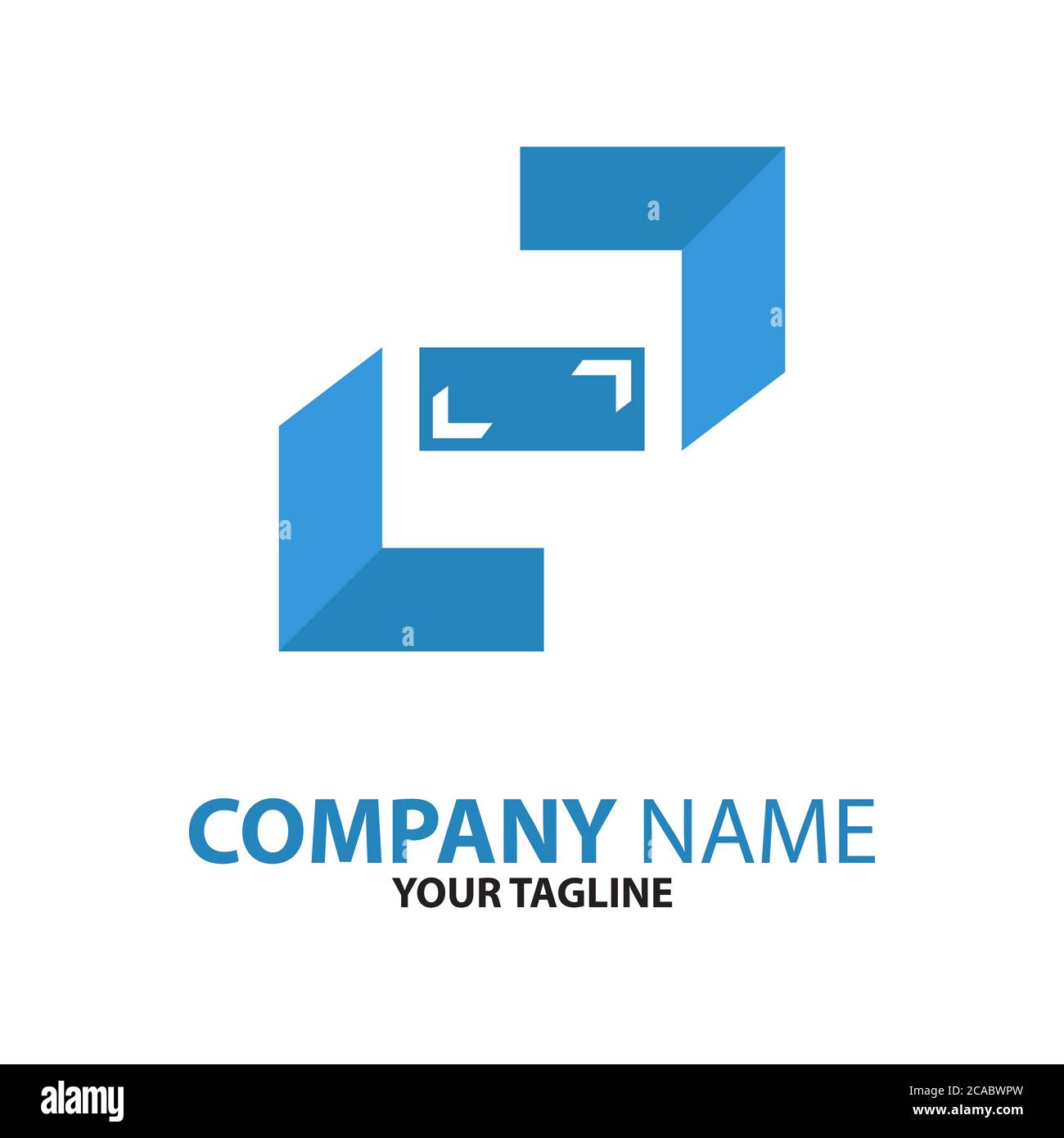 Blue Square Logo Concept can be used for companies and businesses Stock