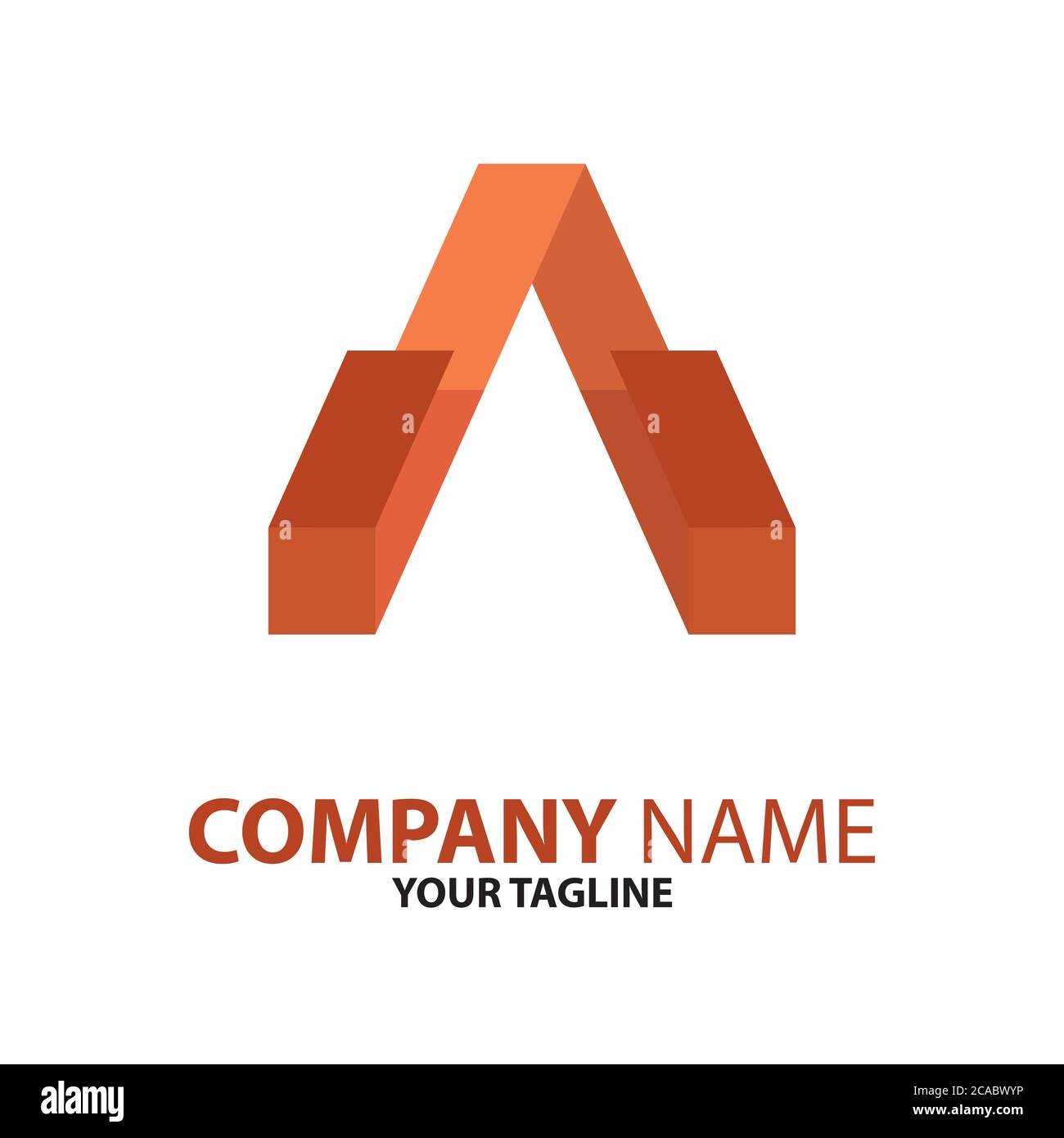 Orange Triangle Logo Concept can be used for companies and businesses