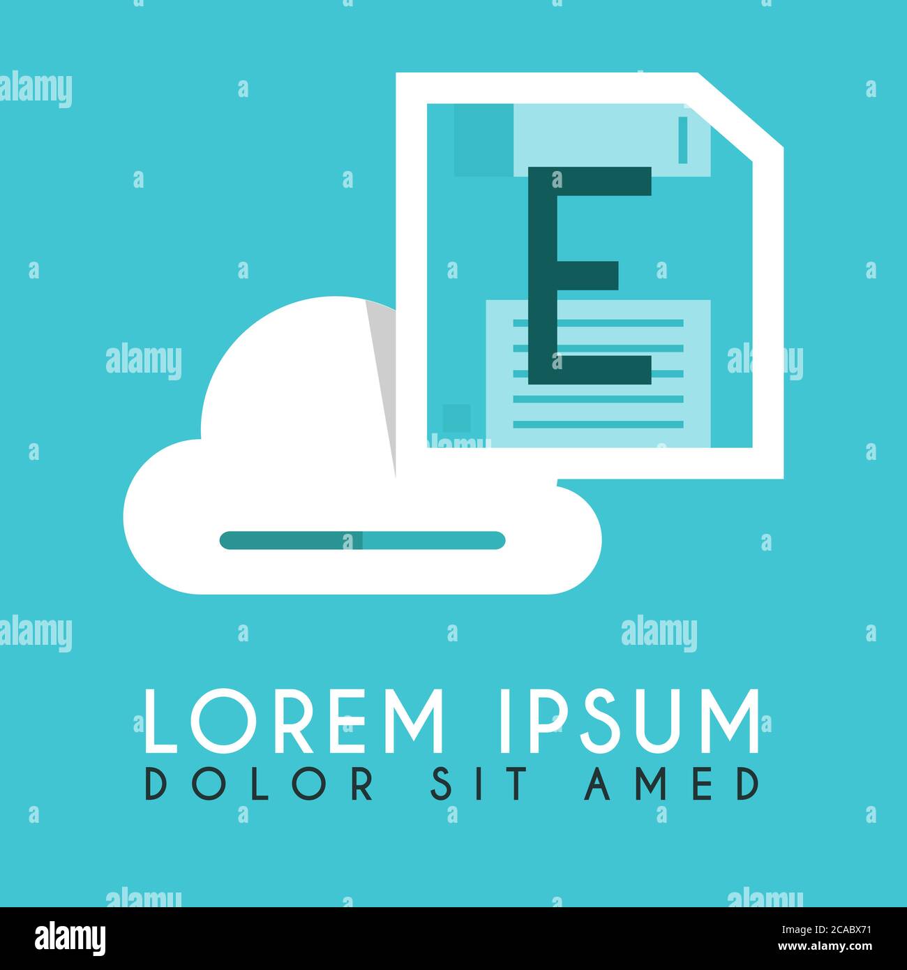 Floppy Disk Drive White Could E Initial and illustration logo design Stock Vector