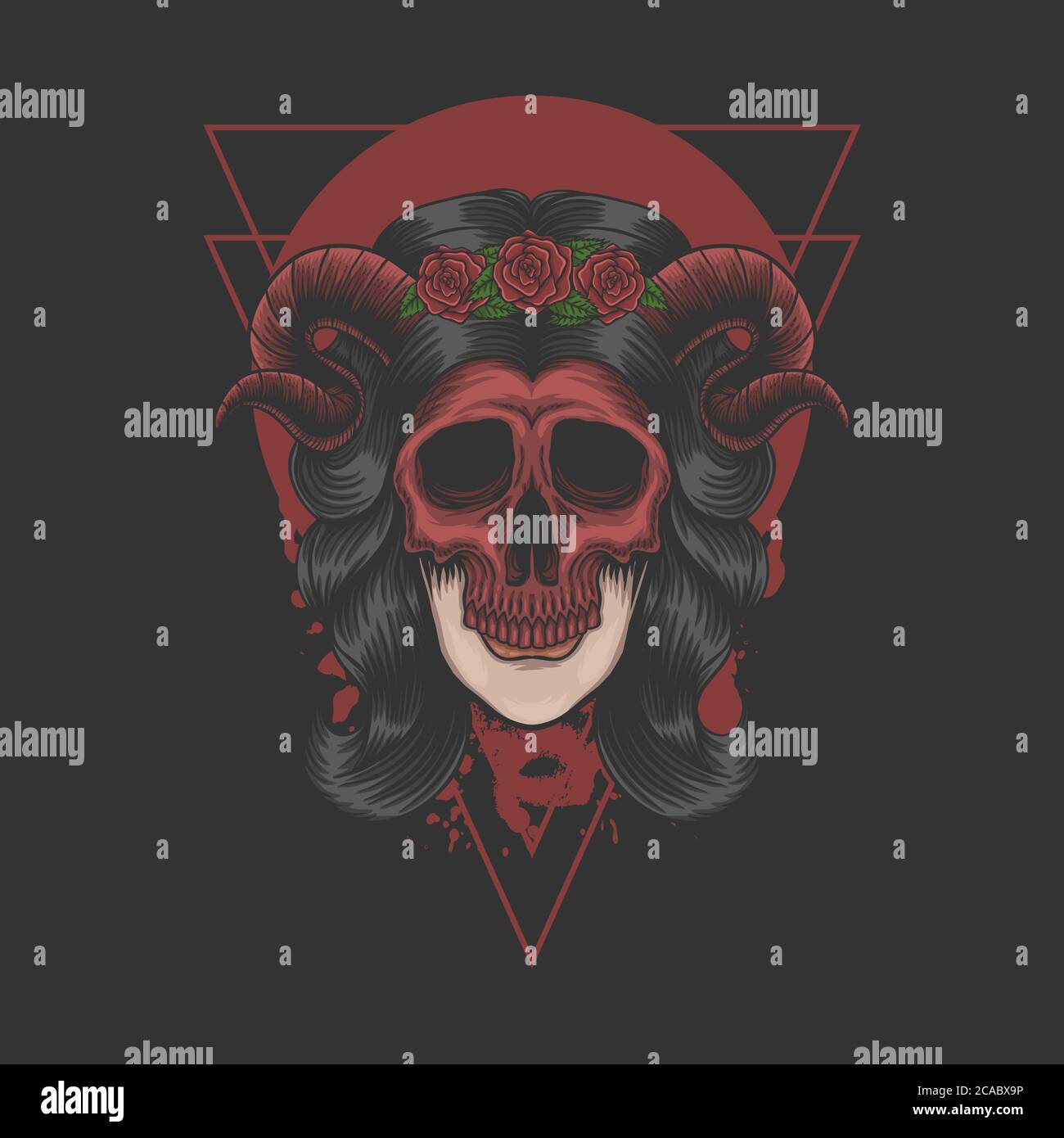 Woman demon Mask vector illustration for your company or brand Stock Vector
