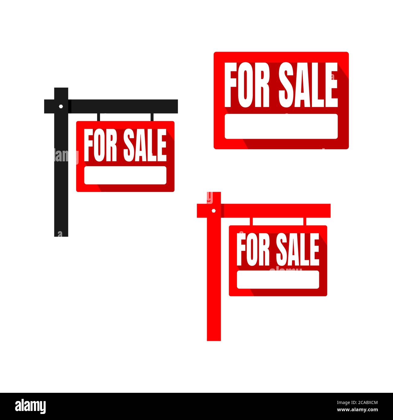 set of red square for sale sign house vector logo illustrations EPS 10