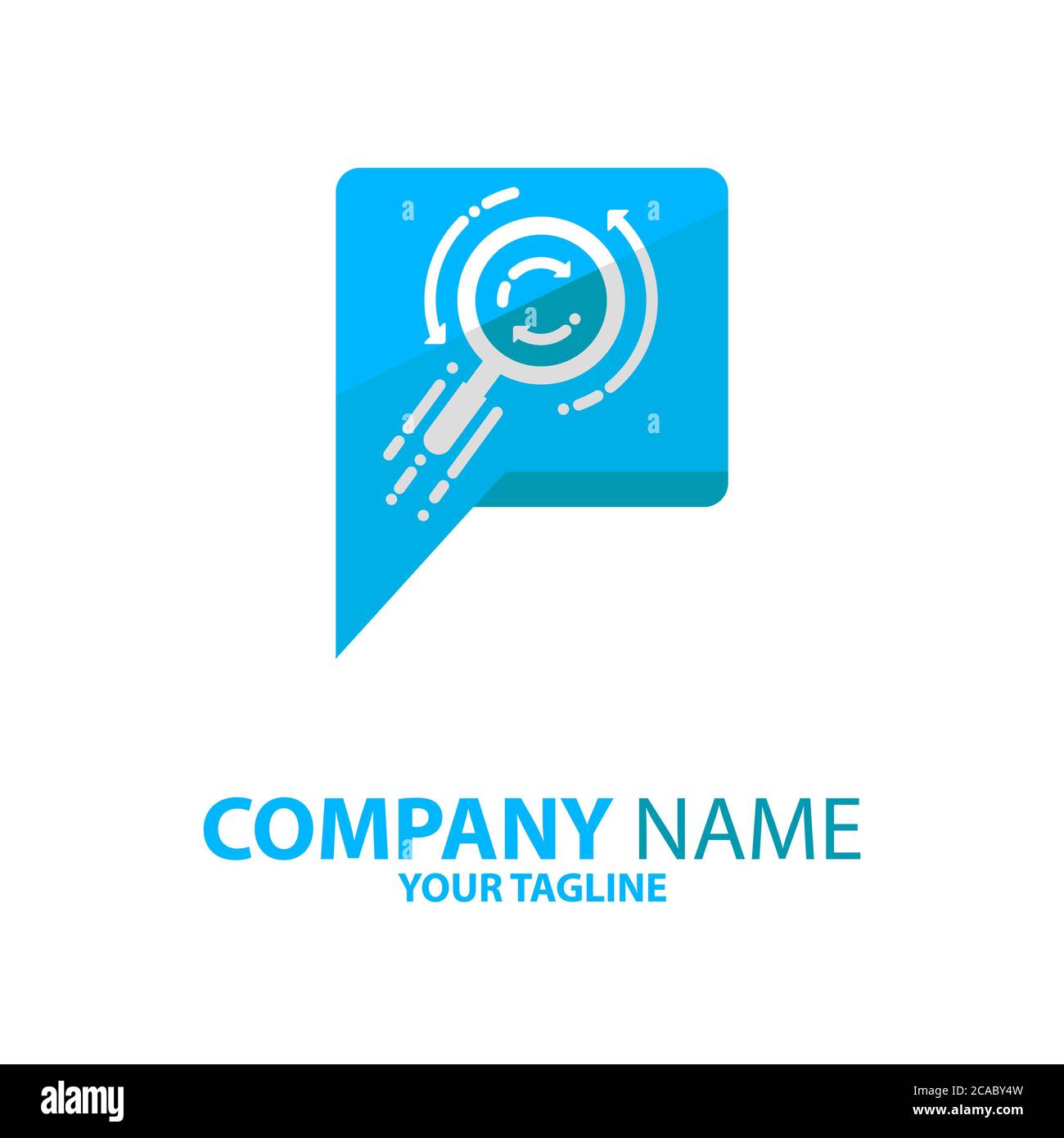 Search Chat Loading Blue Logo concept can be used for companies and businesses Stock Vector