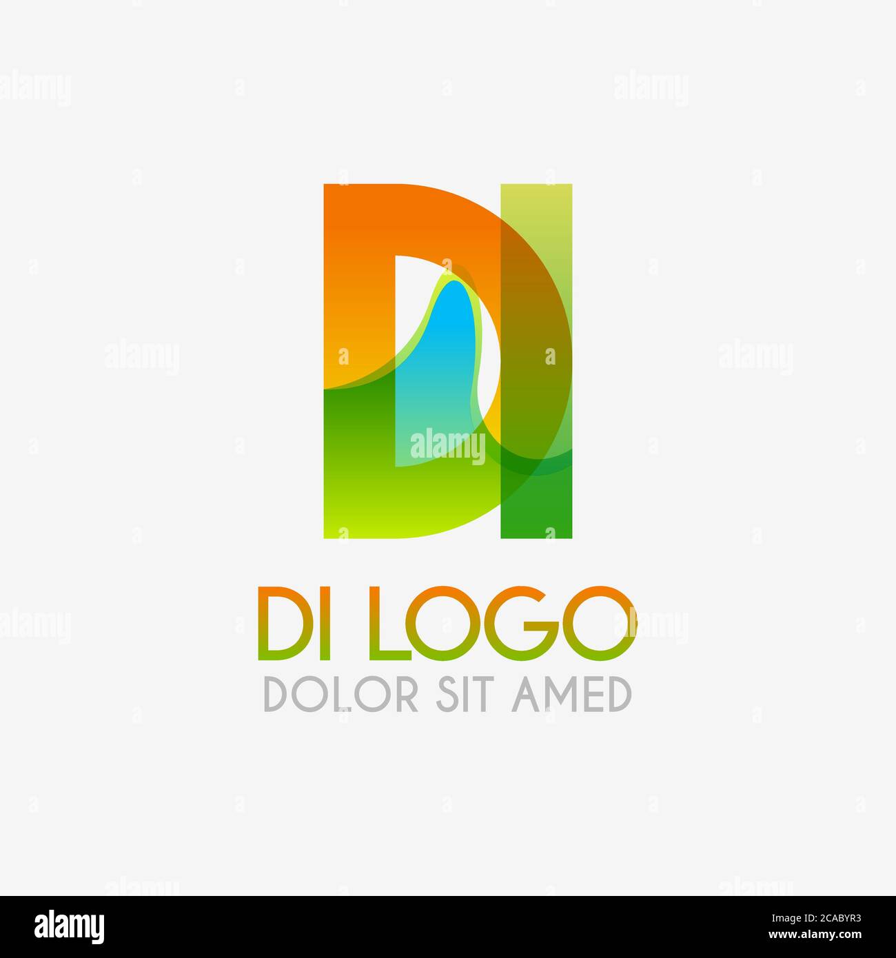 The DI logo with striking colors and gradations, modern and simple for industrial, retail, business, corporate. this ID logo made for online and offli Stock Vector