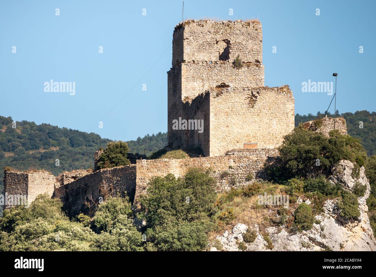 Castle of Ocio , ruins of a medieval castle of Kingdom of Navarre in