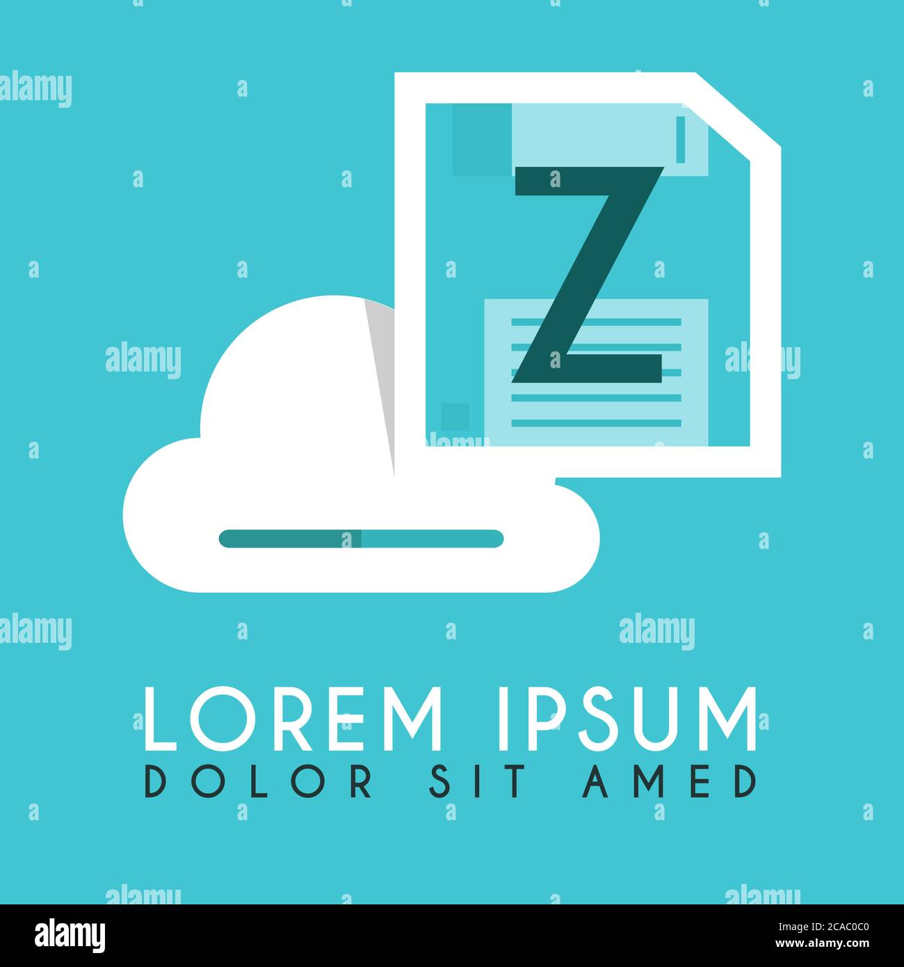Floppy Disk Drive White Could Z Initial and illustration logo design Stock Vector