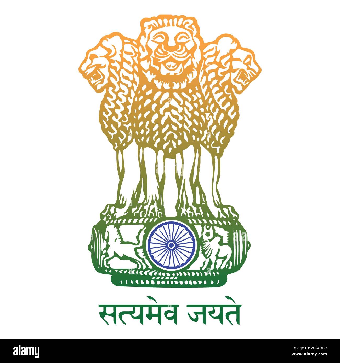 Vector Illustration Of National Symbols of India. with Indian flag ...