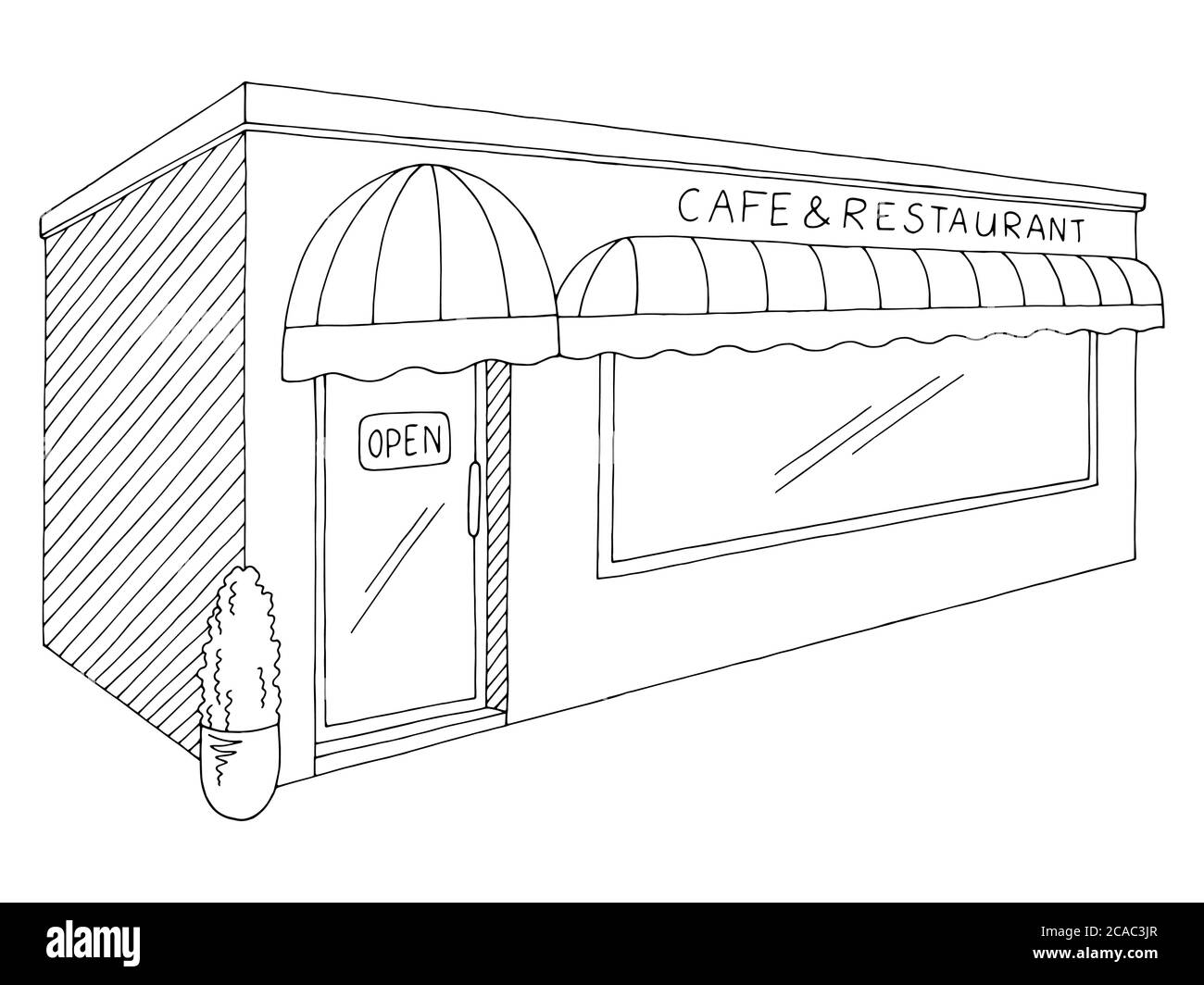 Restaurant shop exterior template classical handdrawn sketch Vectors  graphic art designs in editable ai eps svg cdr format free and easy  download unlimit id6853902