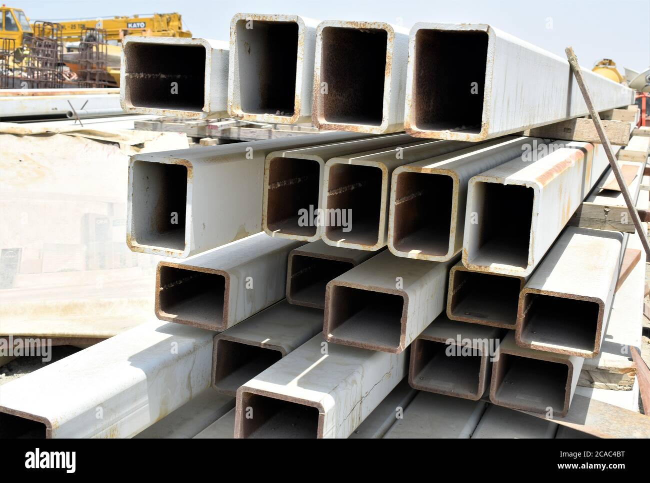 Steel Structural Columns And Beams in the yard Stock Photo Alamy