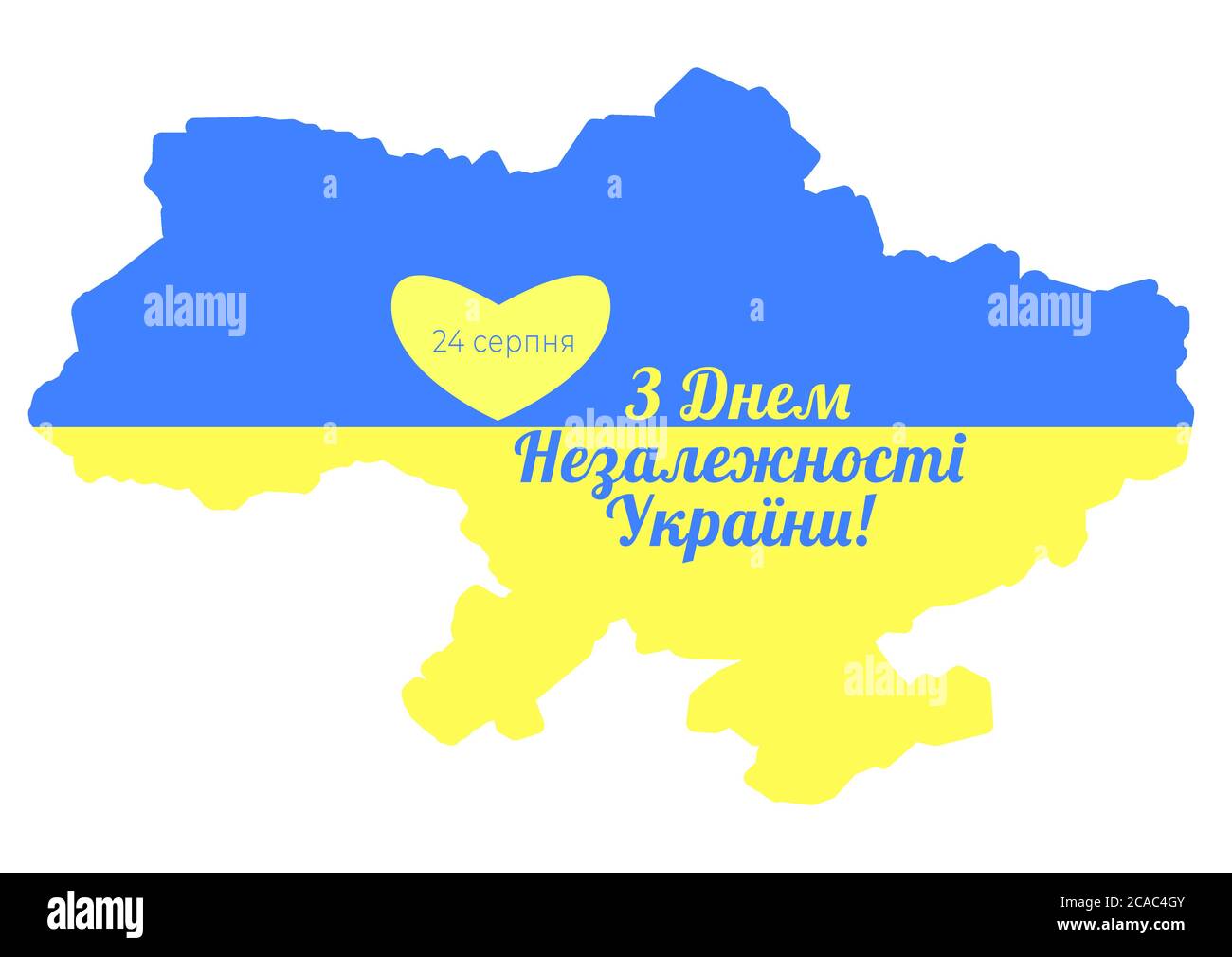 Yellow-blue map of Ukraine. Colors of the national flag and ...