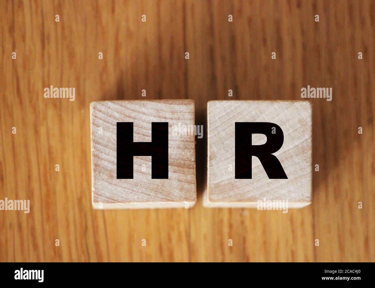 HR abbreviation on wooden blocks. Human Resources career business concept Stock Photo