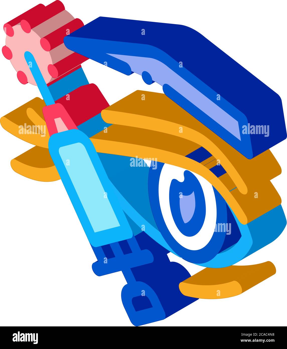 eyelid surgery local anesthesia isometric icon vector illustration