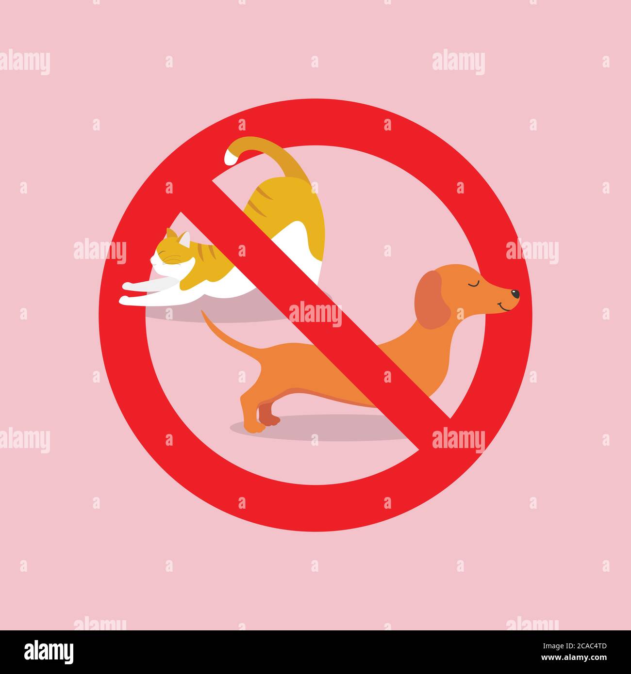 No pets allowed sign. red prohibition sign. vector illustration Stock