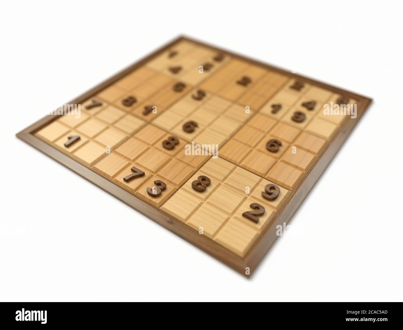 sudoku on wooden board. 3d illustration. suitable for board games and sudoku  themes Stock Photo - Alamy