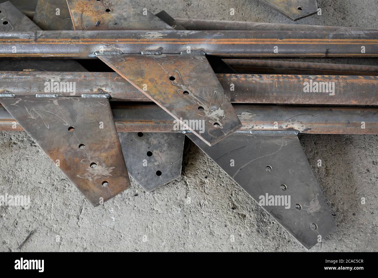 steel Structural pipes with plates in the . Muscat, Oman Stock