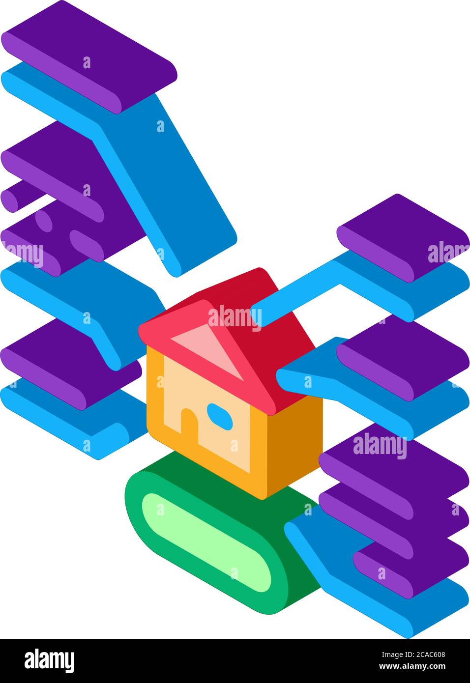 house characteristics isometric icon vector illustration Stock Vector ...
