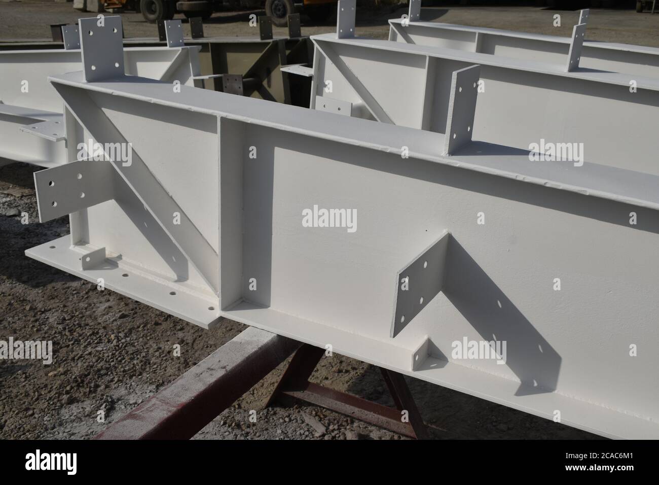 Steel Structural Columns And Beams in the yard Stock Photo - Alamy
