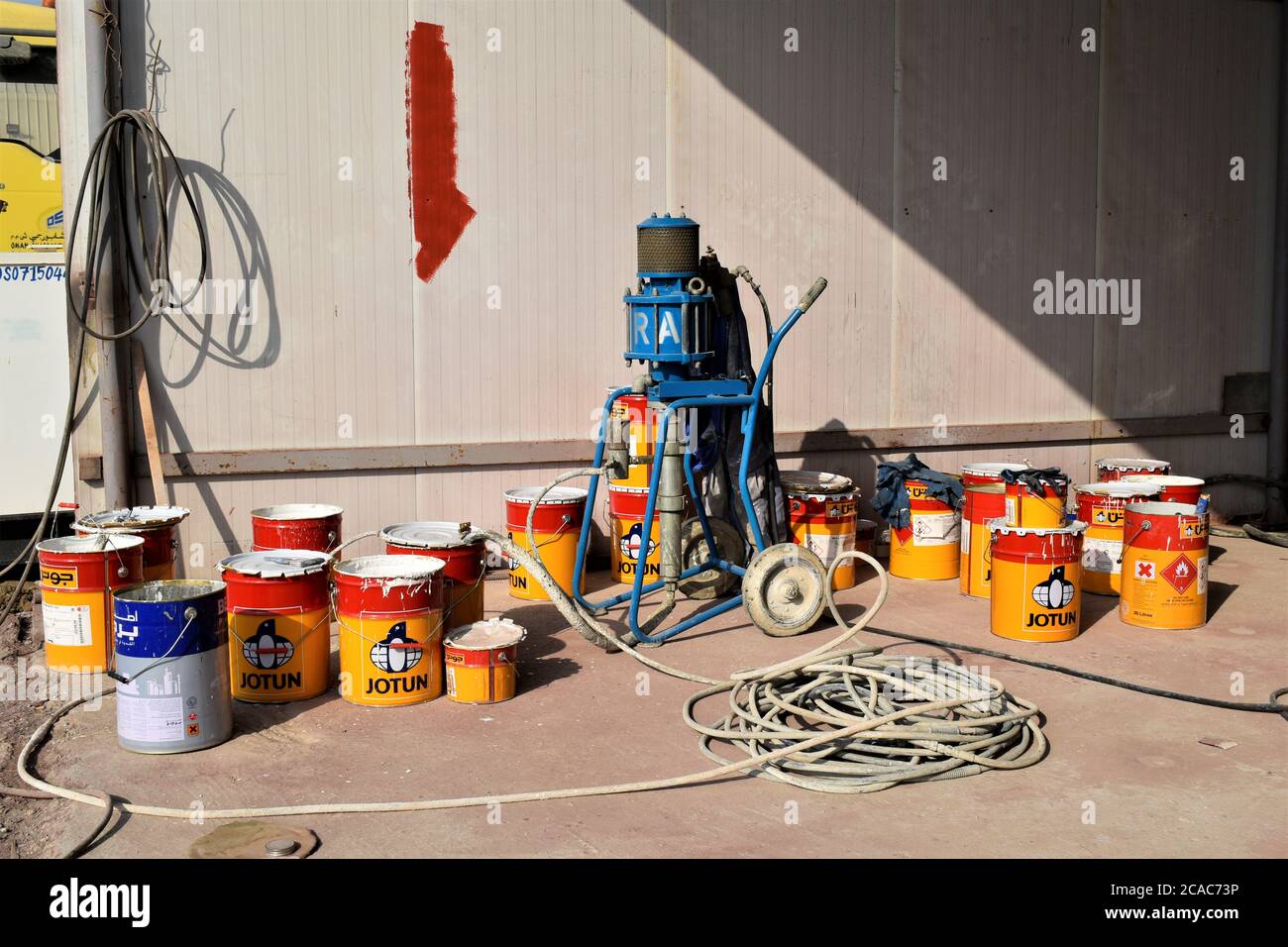 industrial paint Shop in the site Stock Photo Alamy