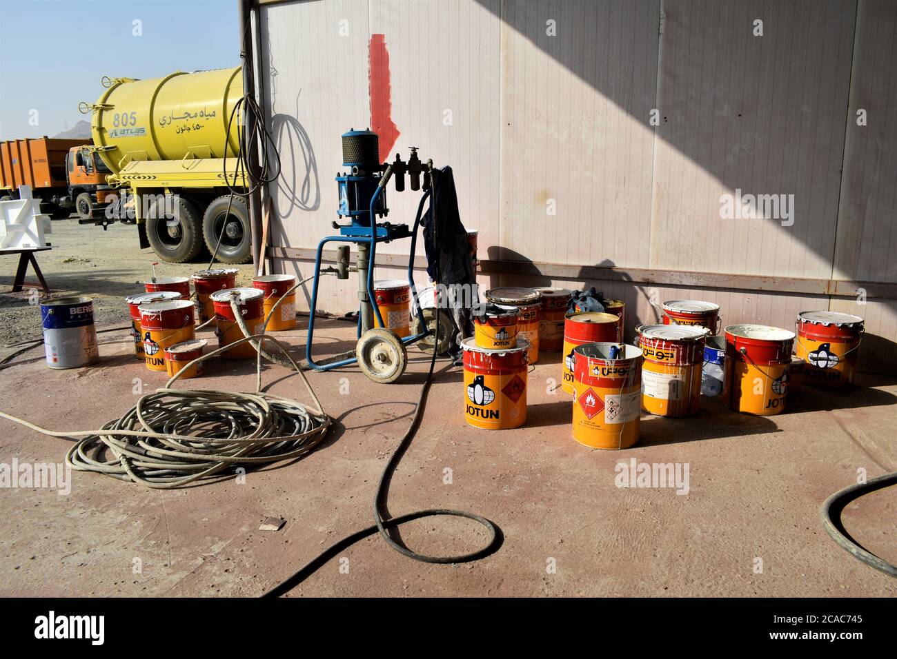 industrial paint Shop in the site Stock Photo Alamy