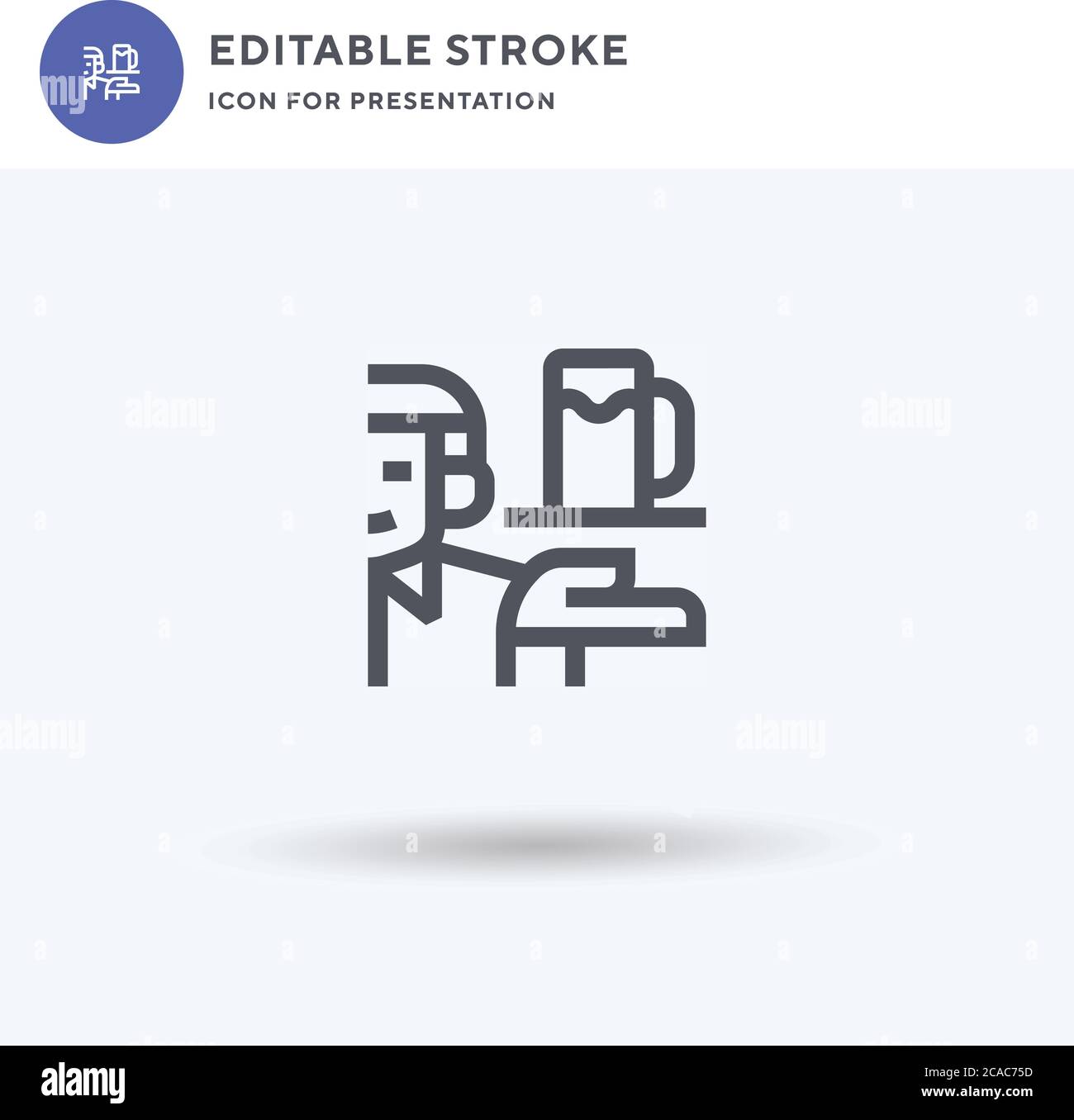 Waiter icon vector, filled flat sign, solid pictogram isolated on white ...