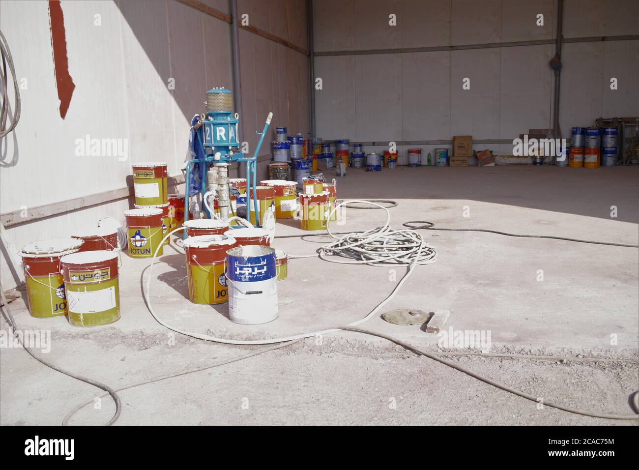 industrial paint Shop in the site Stock Photo Alamy