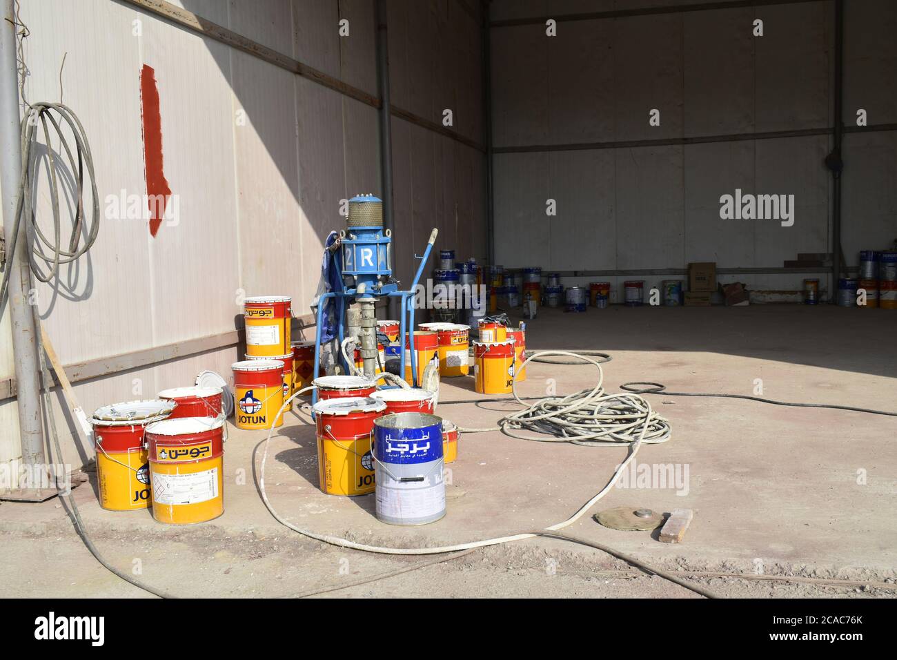industrial paint Shop in the site Stock Photo Alamy