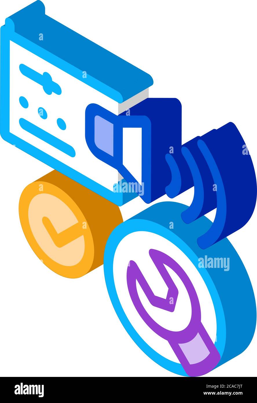fixed radio sound isometric icon vector illustration Stock Vector