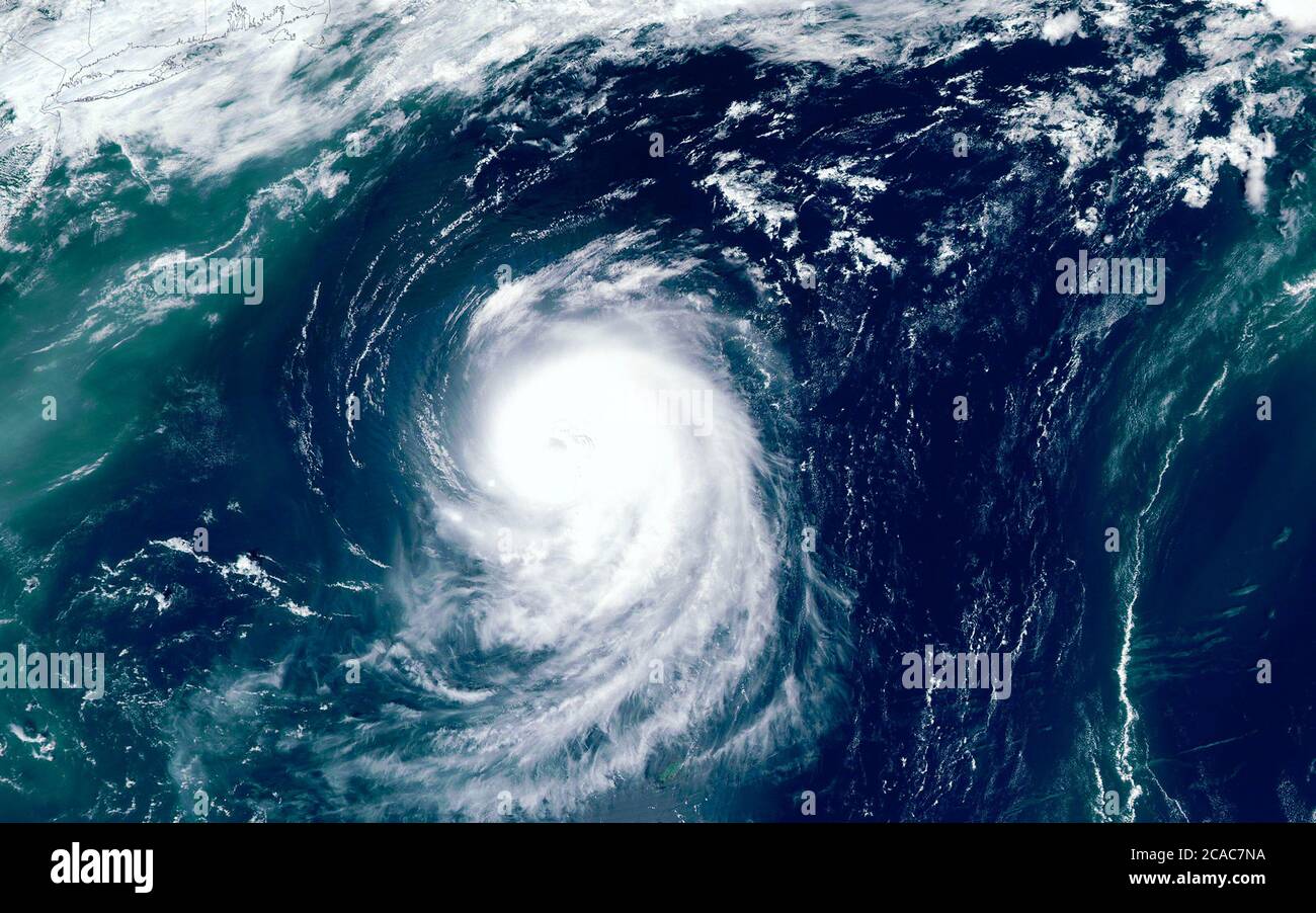 Category 5 Super Typhoon From Outer Space View The Eye Of The Hurricane Stock Photo Alamy